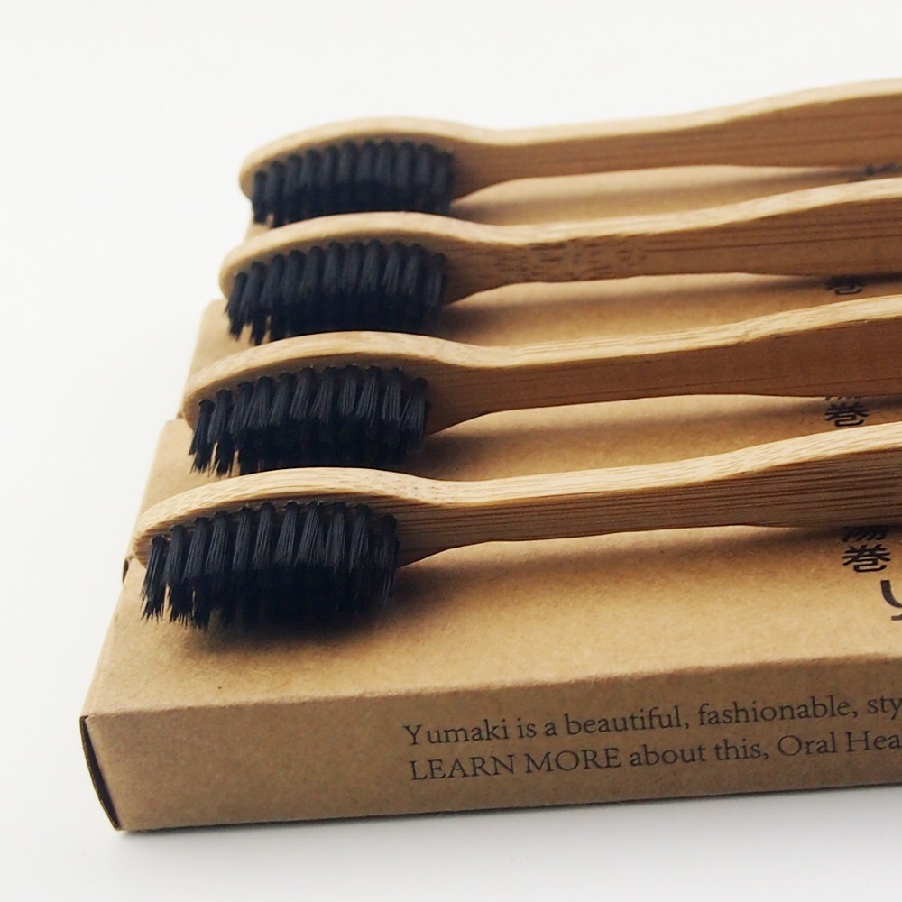 2 Teeth Whitening Bamboo Charcoal Toothbrushes